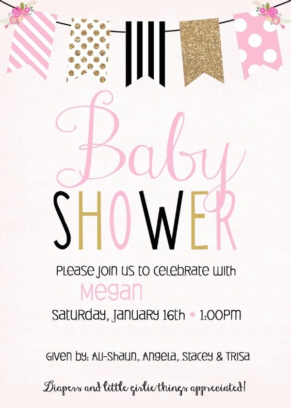 Pink, Black, and Gold Baby Shower