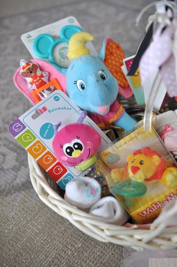 Fun gift basket idea for a baby shower