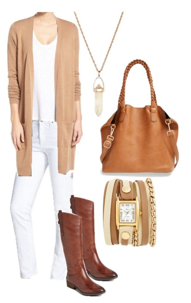 Winter white outfit inspiration - loving the luxe look of the soft caramels 