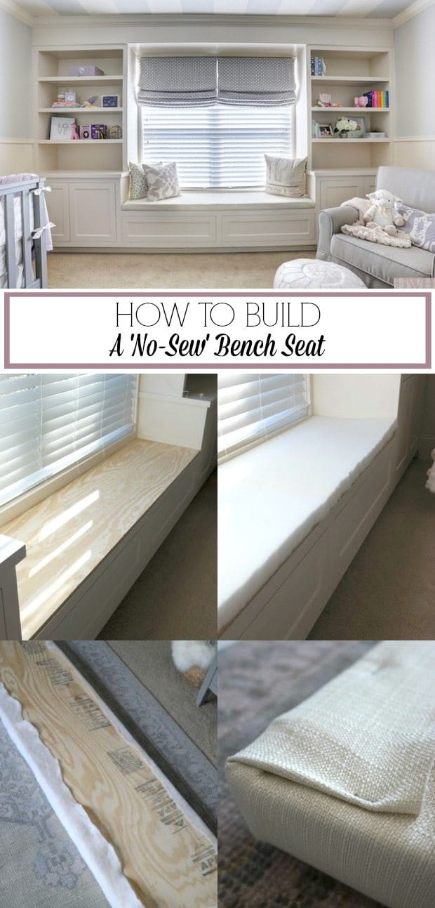 How to Build a No-Sew Bench Seat (easy and inexpensive) | Honey We're Home 