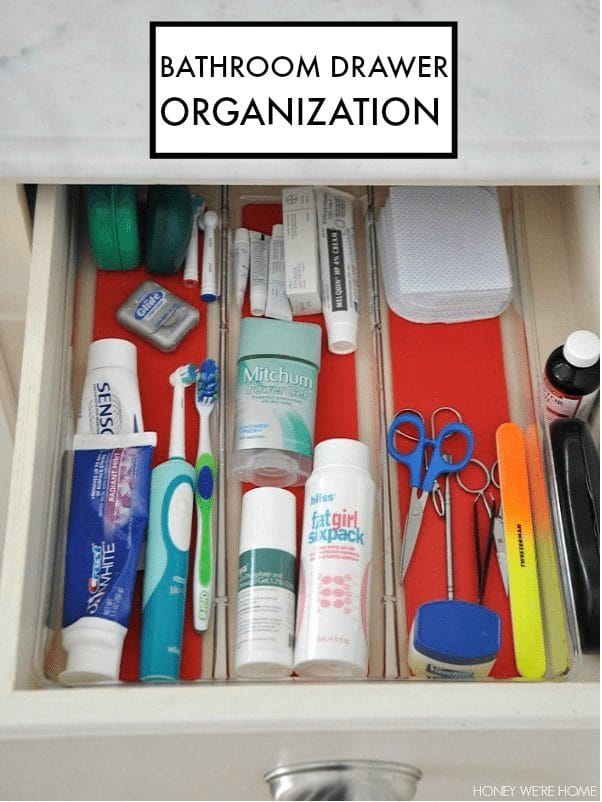 Tips to get you organized in the new year- including Bathroom Drawer Organization