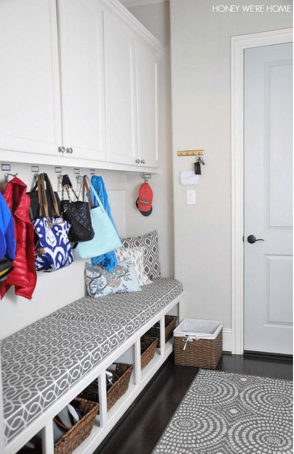 Tips to get you organized in the new year- including an Organized Mudroom
