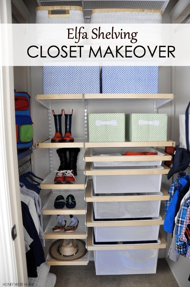 Tips to get you organized in the new year- including Closet Organization with Elfa Shelving
