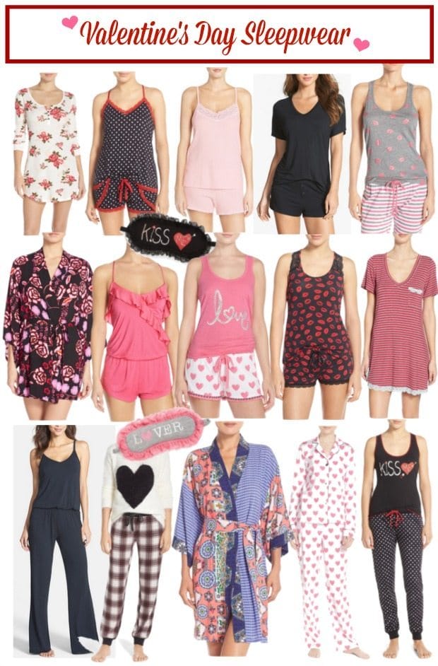Cute and comfy Valentine's Day sleepwear - I'd love these all year long! 