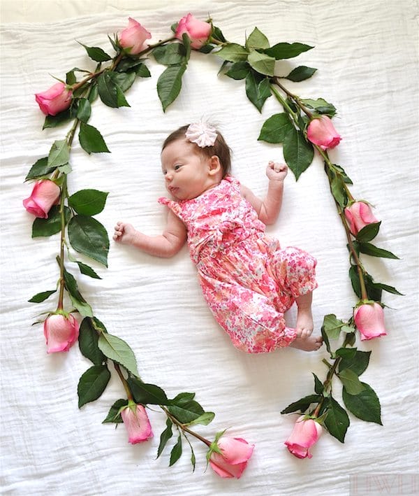 Baby photo idea with flowers