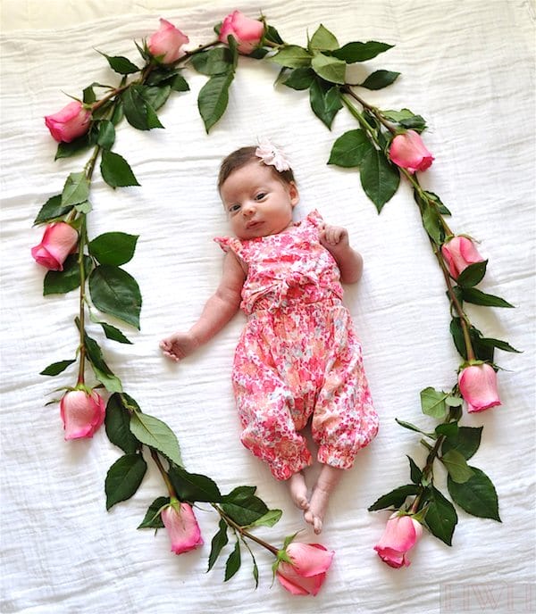 Baby photo idea with flowers