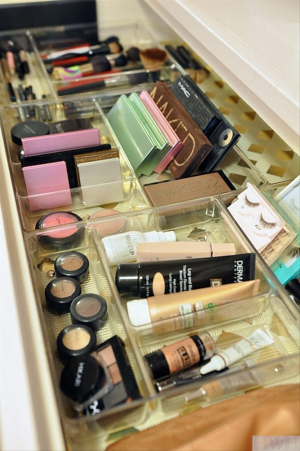 Organized makeup drawer