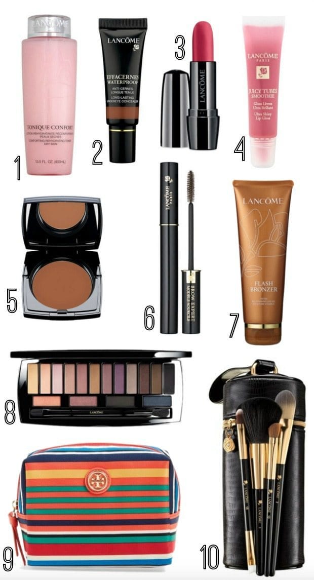 Lancome - favorite beauty products and FREE gift with purchase $130 value