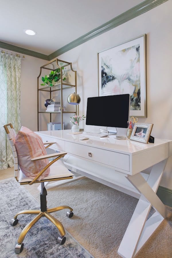 Sophisticated & Feminine Home Office | Honey We're Home & Sita Montgomery 