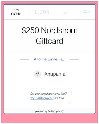 Nordstrom Gift Card Winner