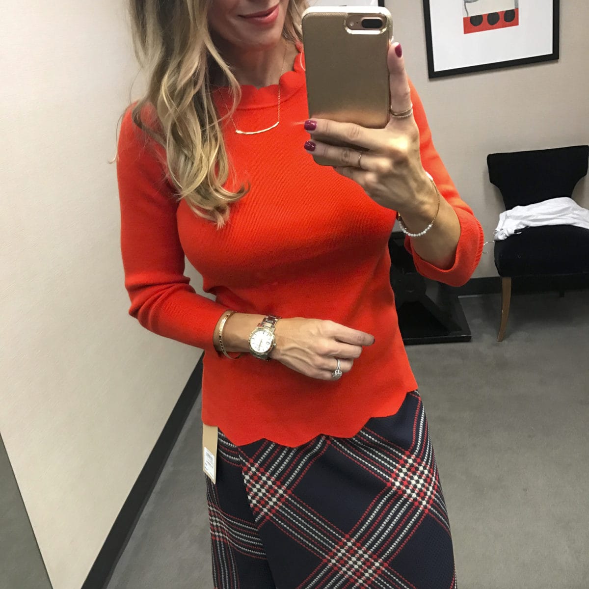 Nordstrom Anniversary Sale red scallop sweater
