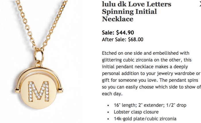 Nordstrom Anniversary Sale 2017 Lulu DK Love Spinning Necklace