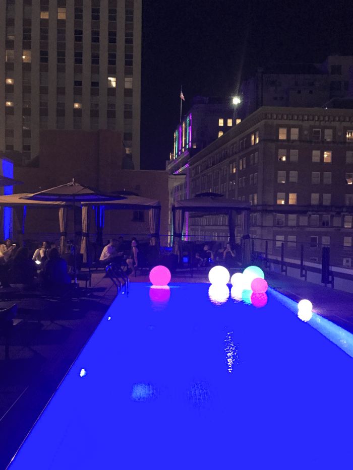 NOPSI pool scene at night