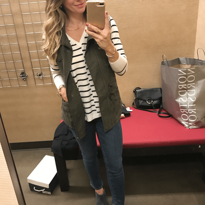 Striped top military jacket
