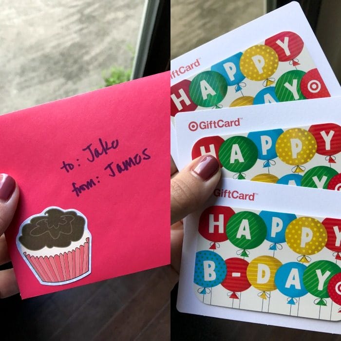 birthday party gift cards
