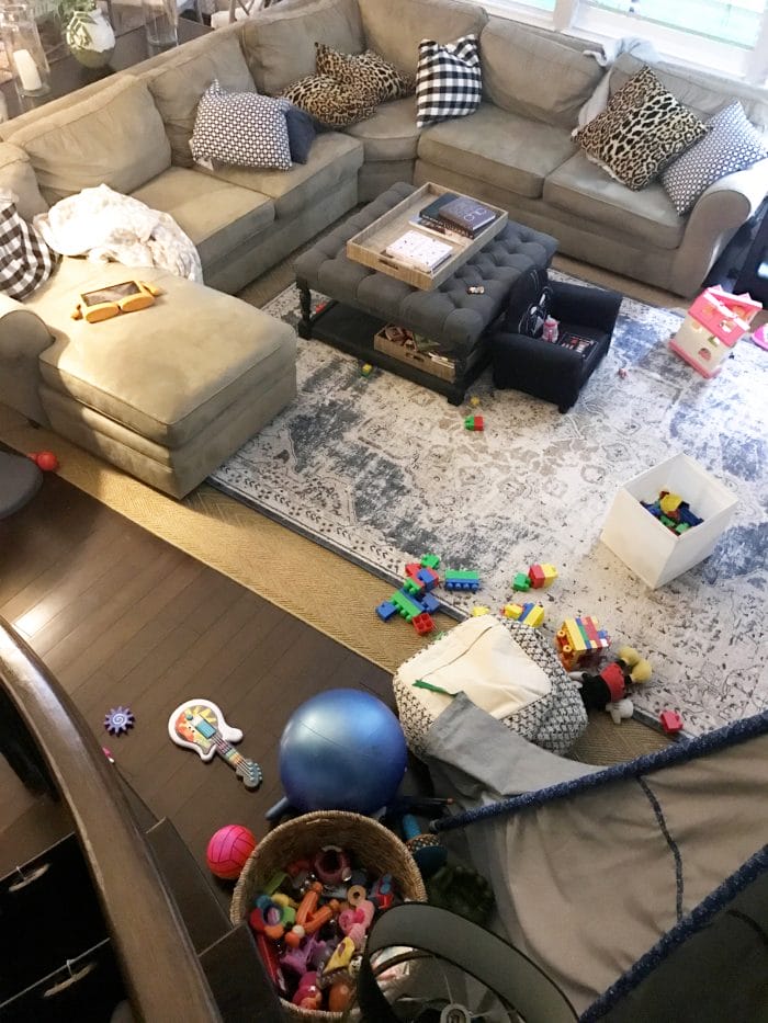 messy living room