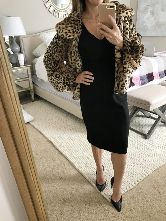 Faux fur leopard coat from Altar'd State perfect for Fall and Winter