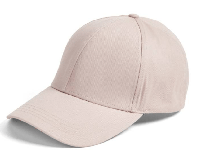 Blush pink cotton ball cap- perfect for baseball games and bad hair days!