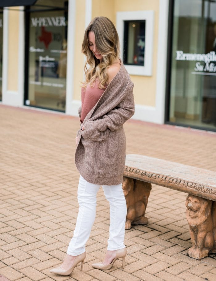 Outfit with clearance beige cardigan