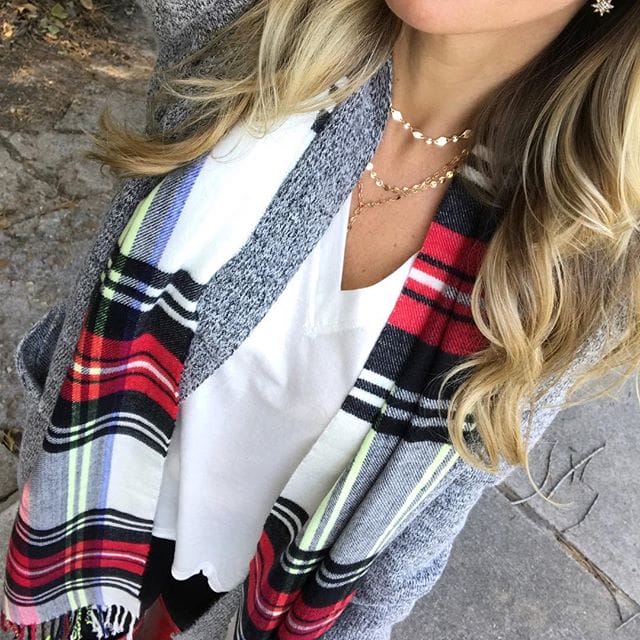Scarf and cardigan