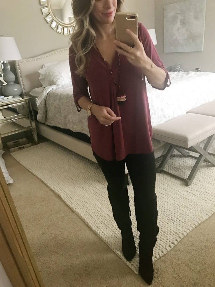 Jen7 black jeans and tunic