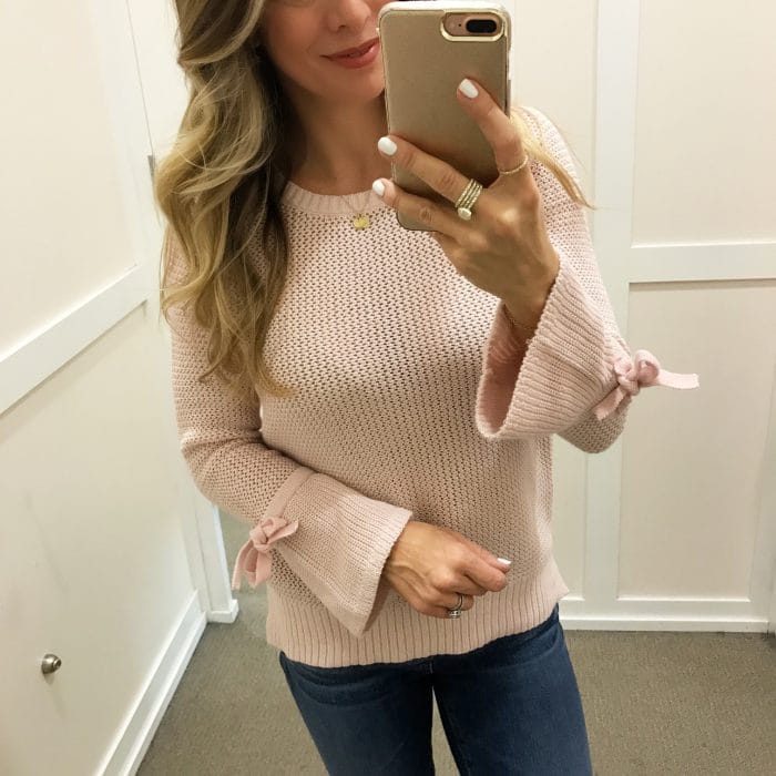 Loft pink bow sweater