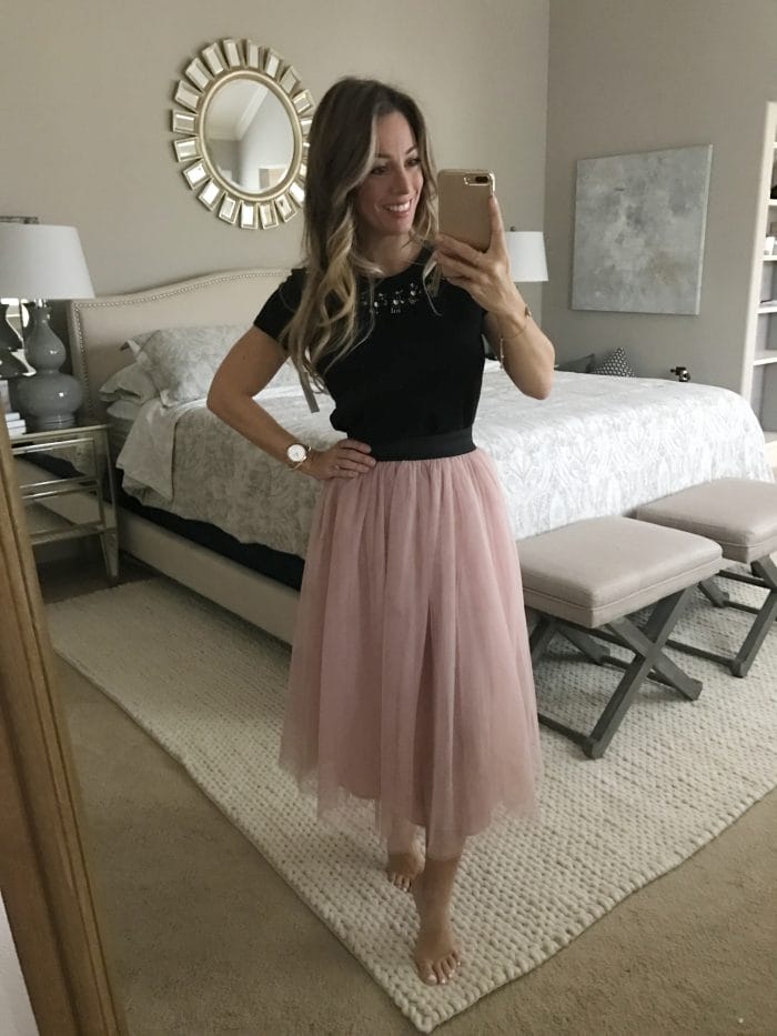 black top pink tulle skirt