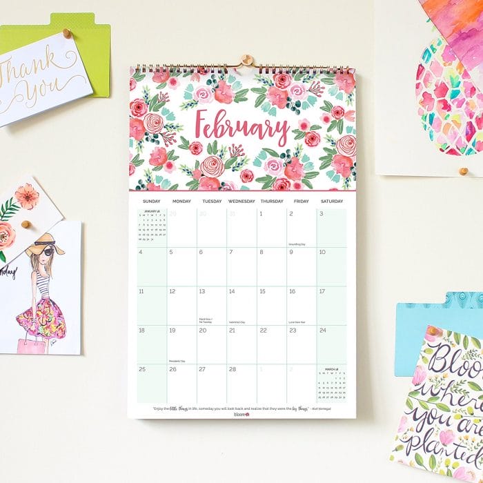 Bloom wall calendar 2018