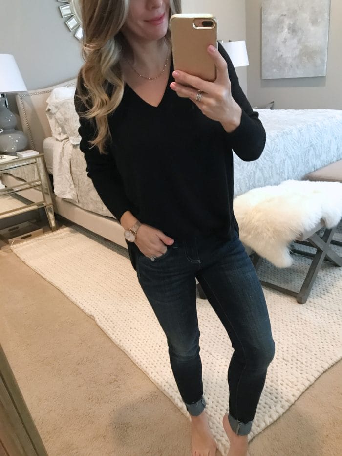 Dressing Room - Fit and review- black tunic and skinny jeans