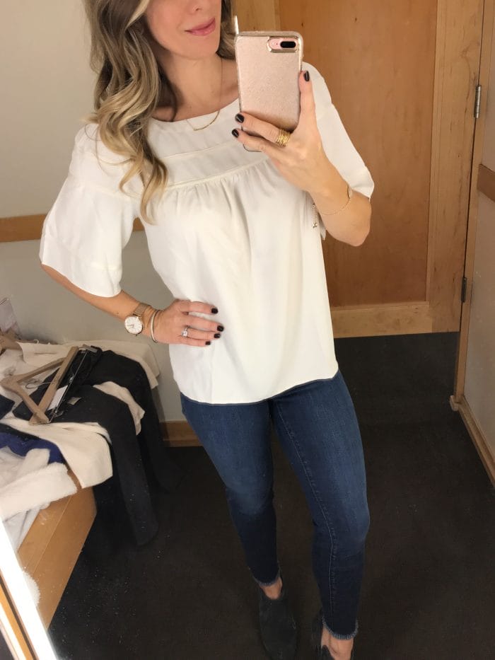 Loft blouse and modern skinny jeans