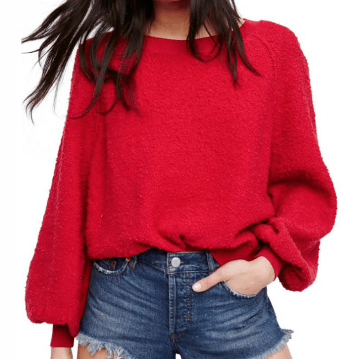 Free People Red Sweater