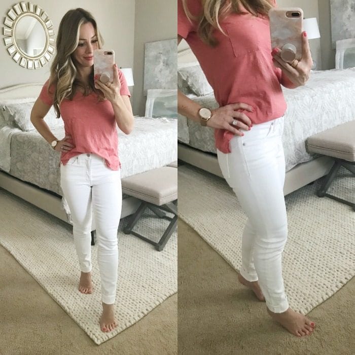Madewell 9 in white jeans