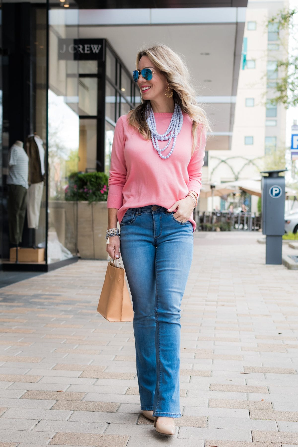 Bootcut Jeans with bow tie back sweater-5