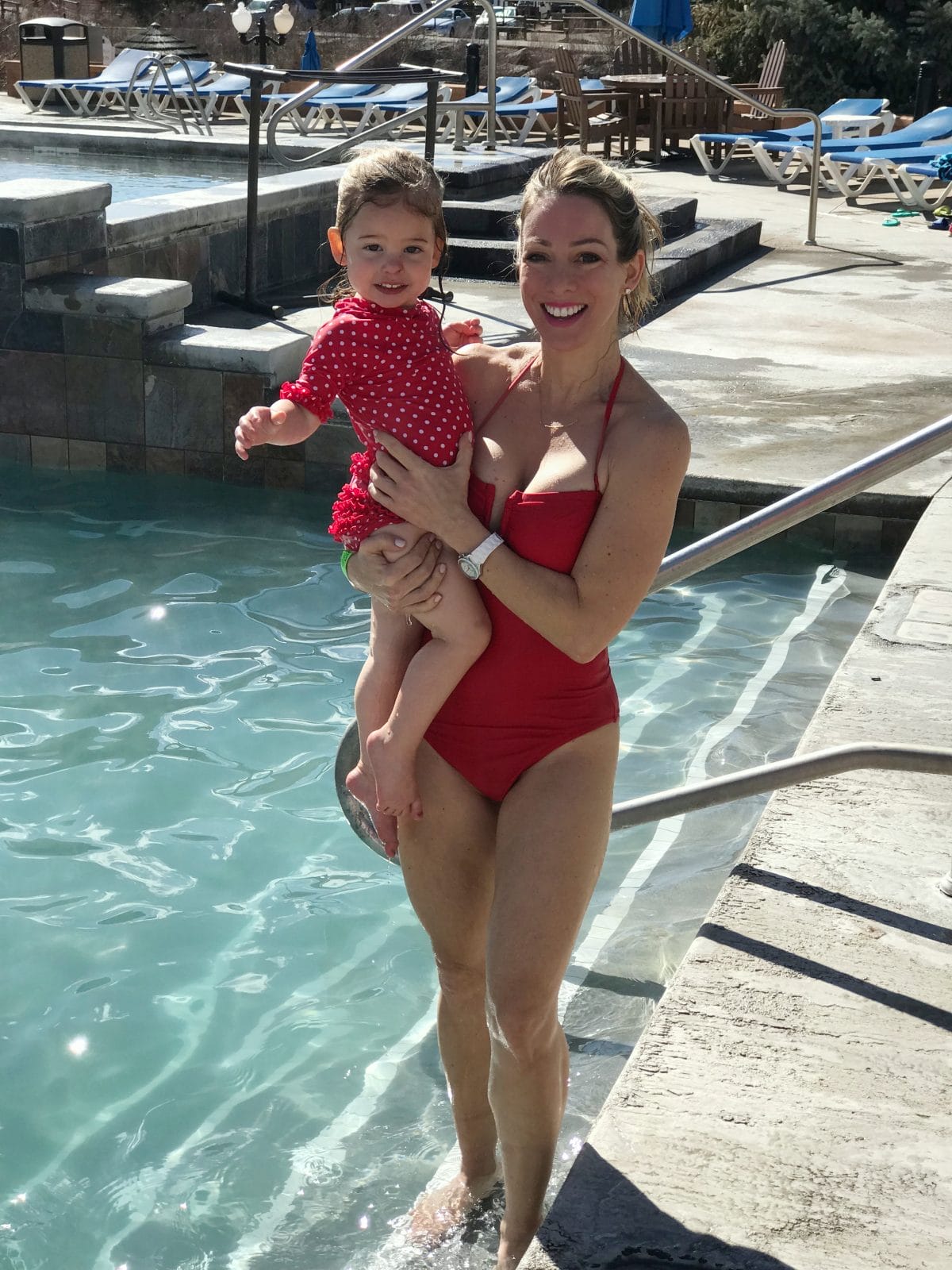 Family ski trip with a toddler - hot springs