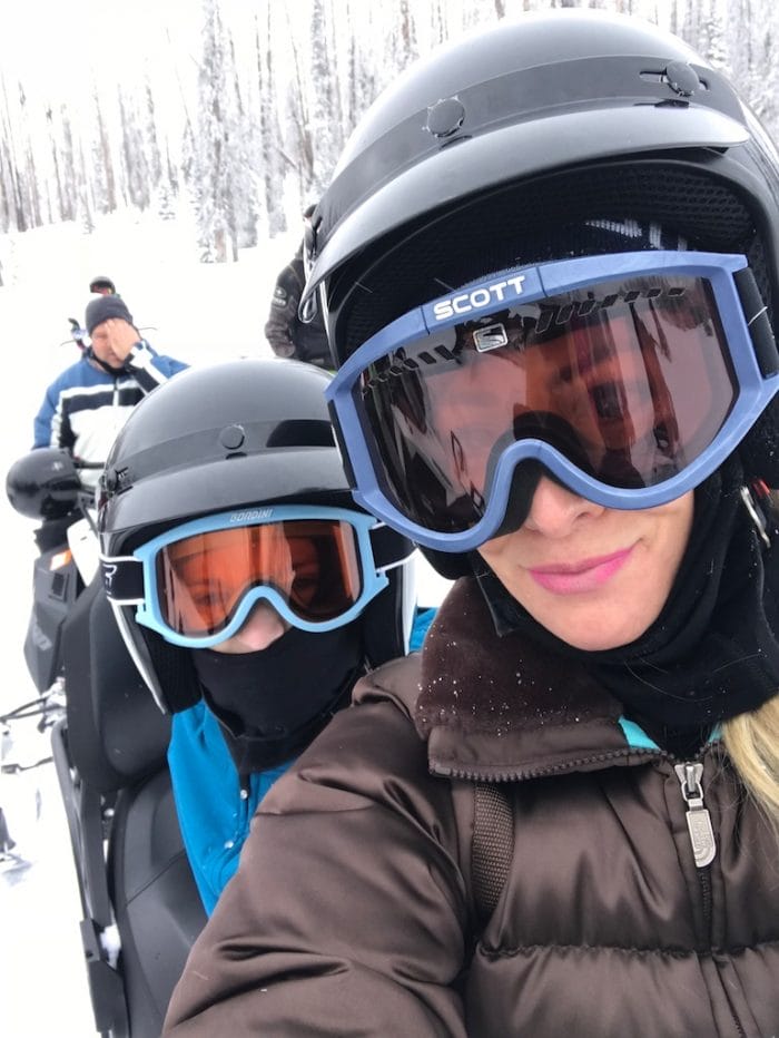 Family ski trip with a toddler - snowmobiling