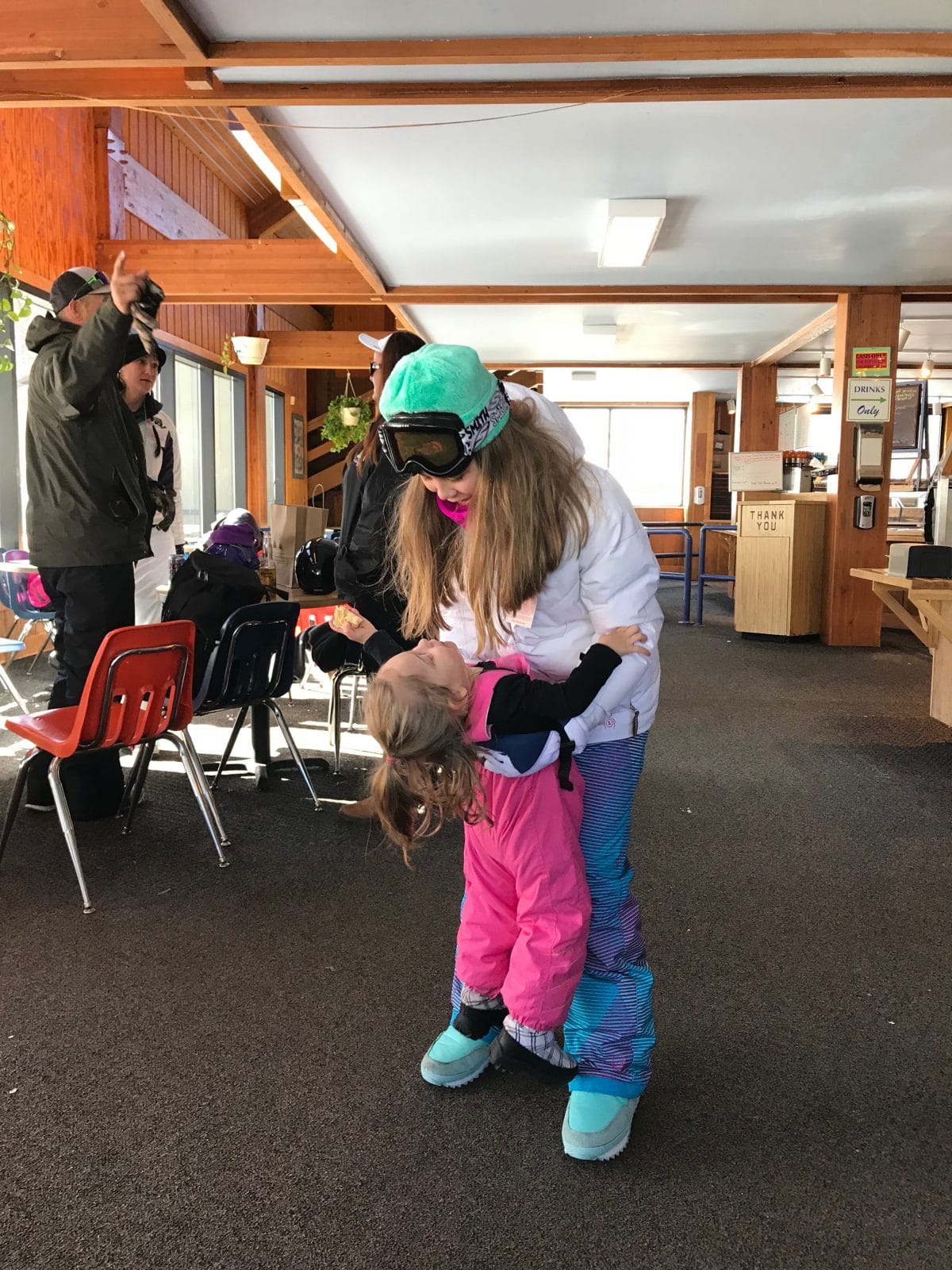 Family ski trip with toddler - ski lodge