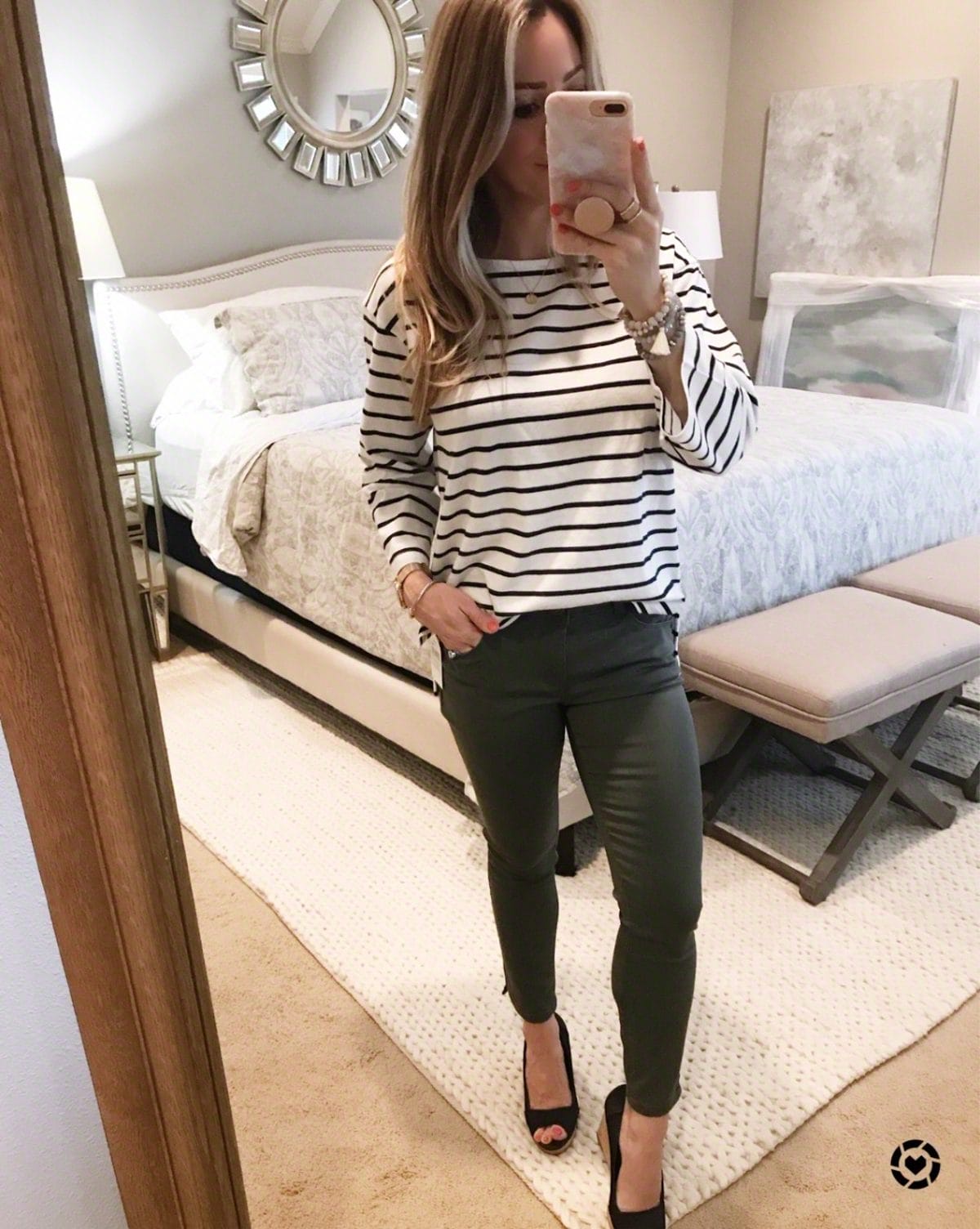 crop skinny jeans and striped top-1