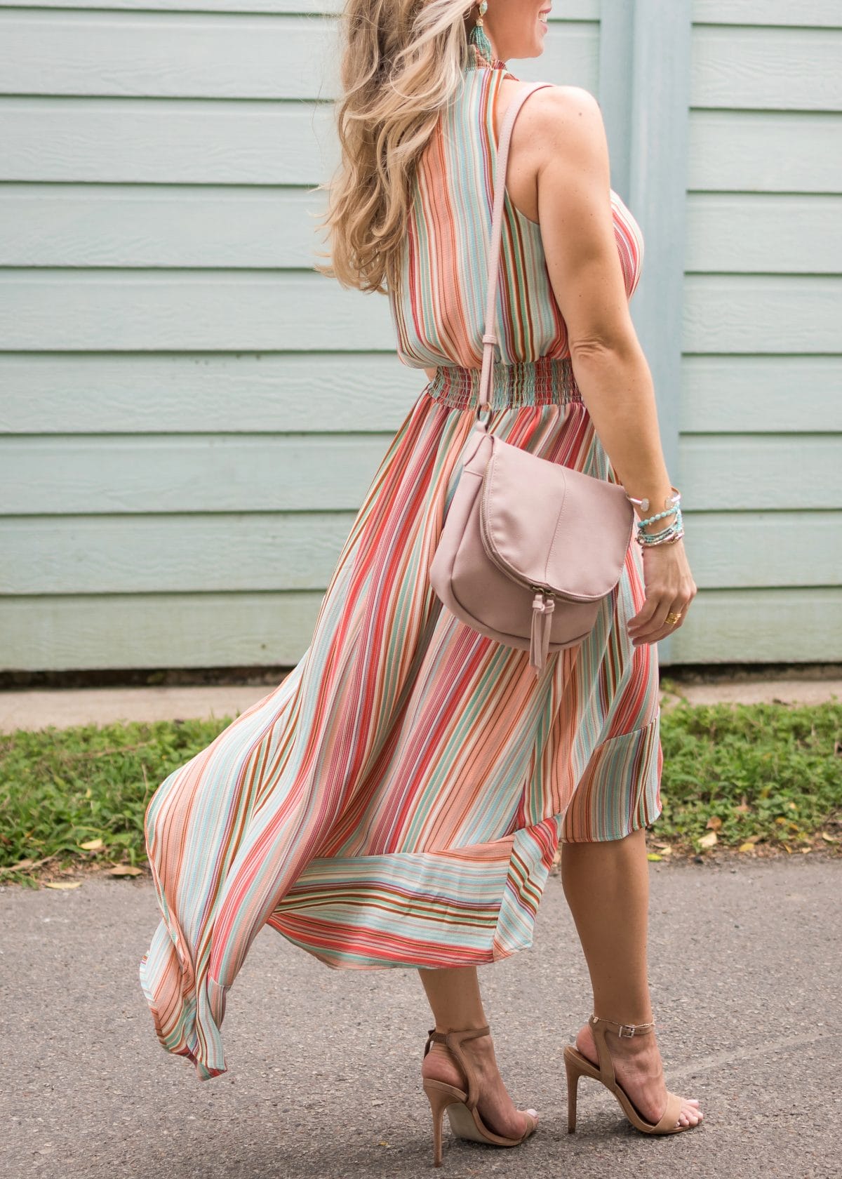 Spring fashion -striped halter dress 5
