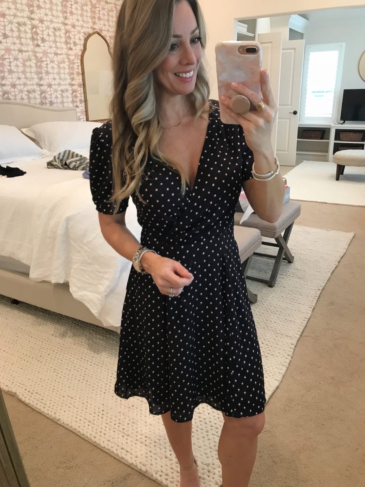 Trunk Club- navy and fascia fit and flare dress