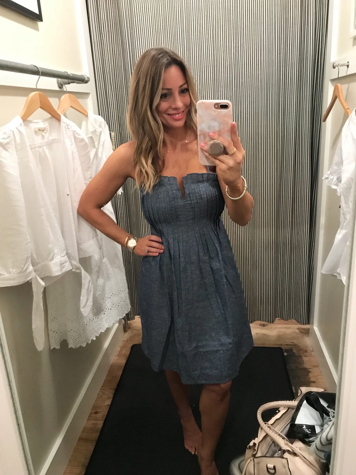 Dressing Room Fit and Review - Madewell denim sundress