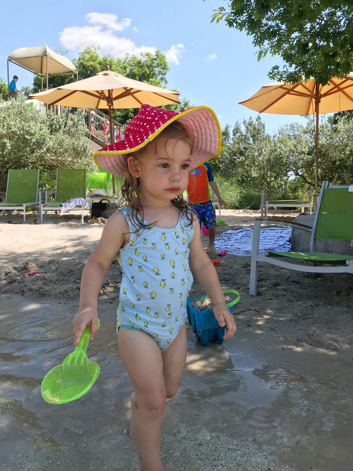 Hyatt Lost Pines - toddler lemon swimsuit