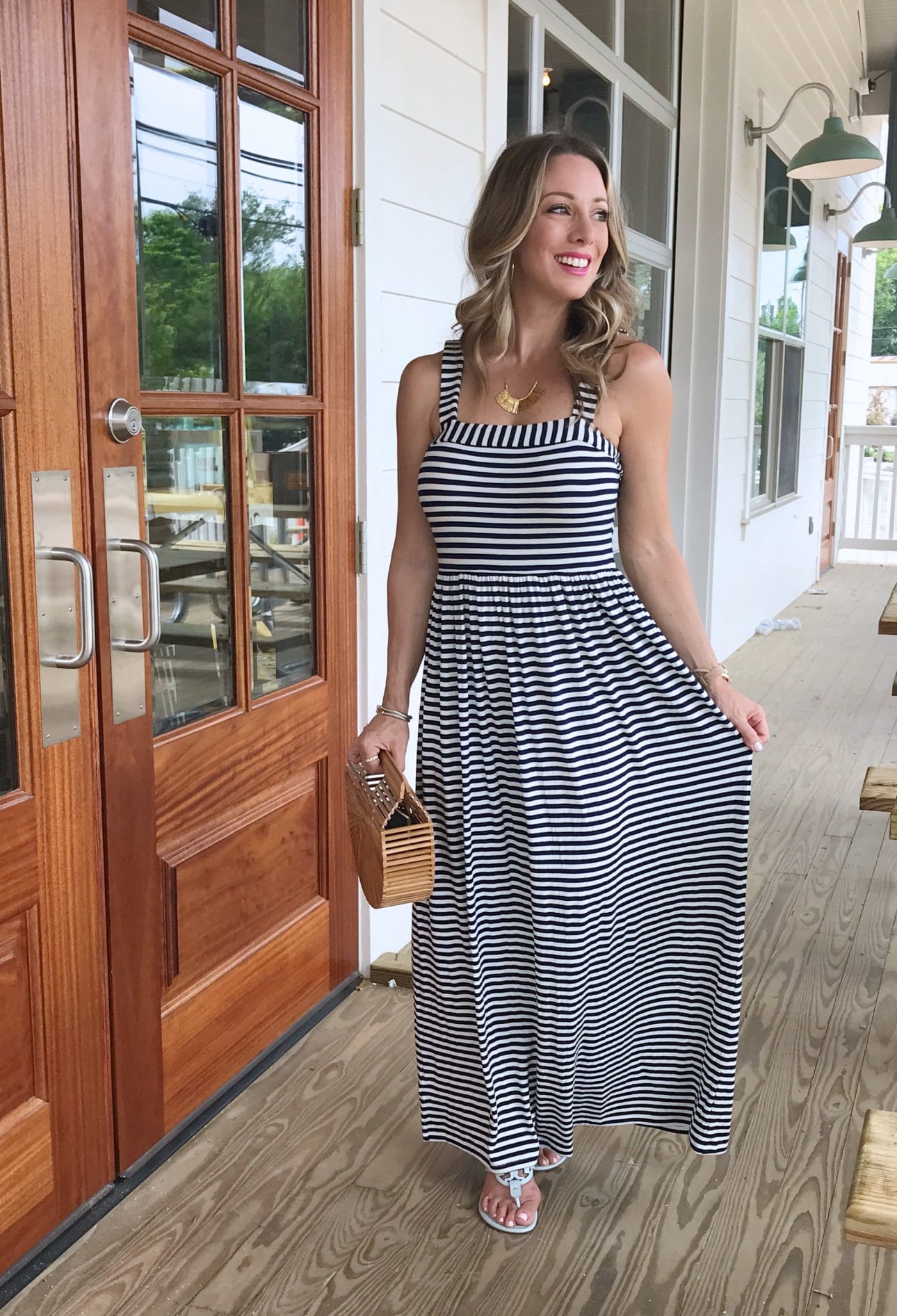Spring & Summer outfit - striped maxi dress