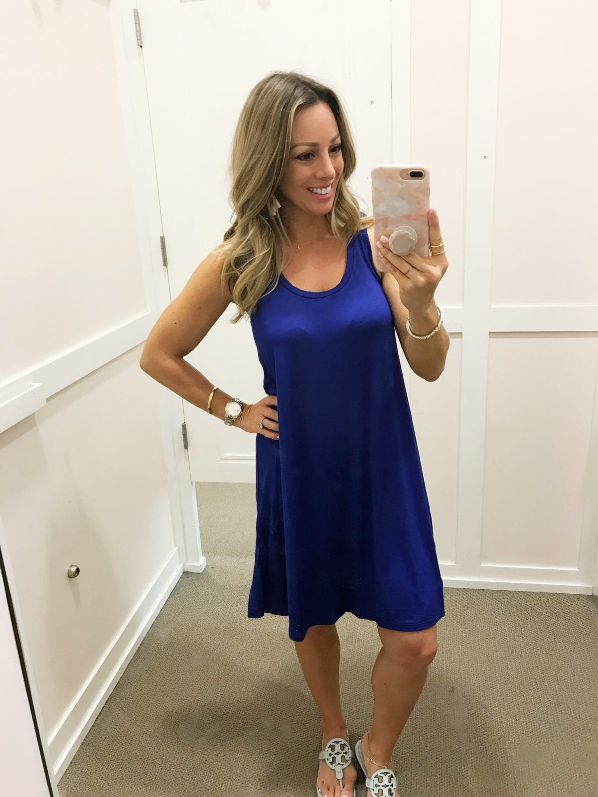 Spring fashion -blue swing dress