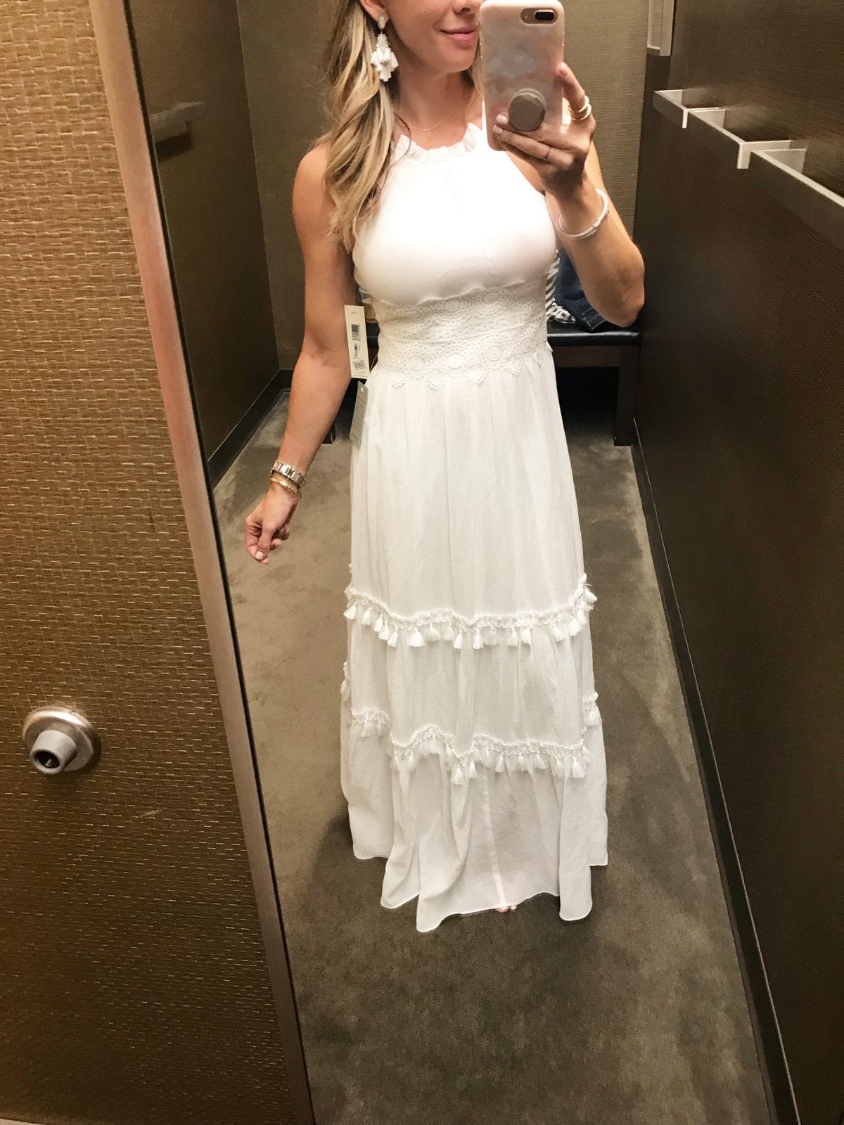 Spring fashion -white maxi dress