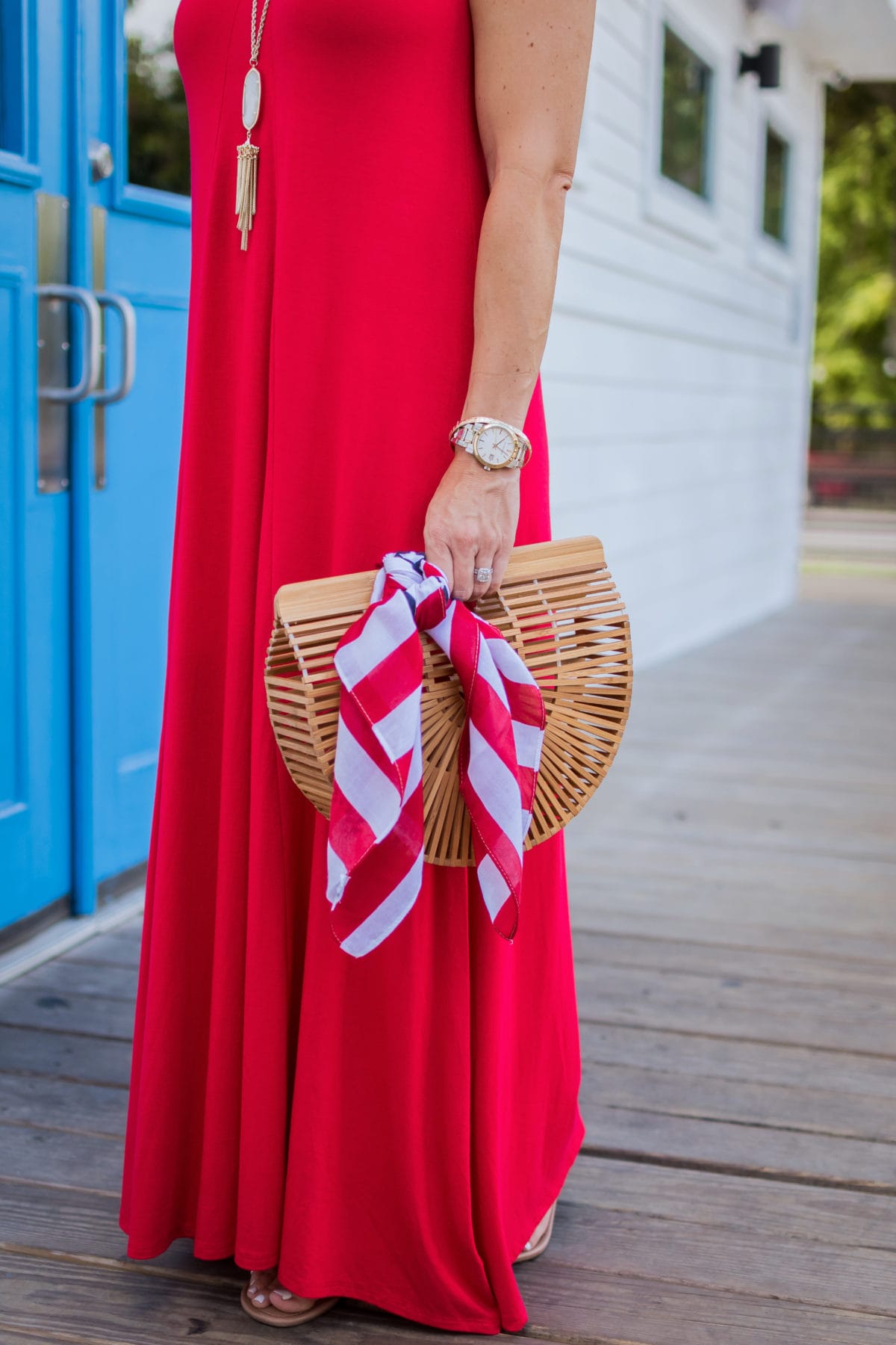 cute fourth of july outfit ideas maxi dress