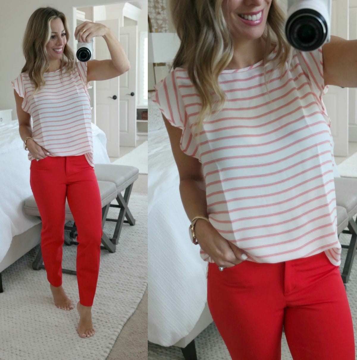 summer red pants
