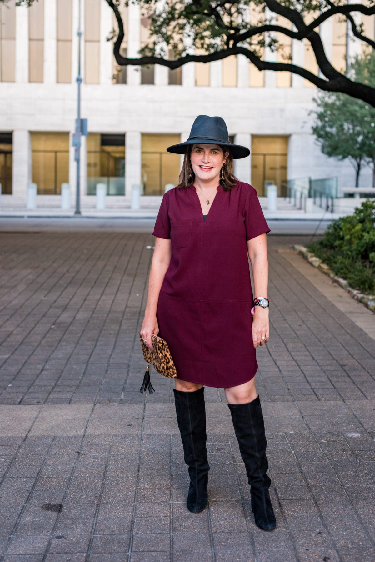 how to wear a tshirt dress in the fall