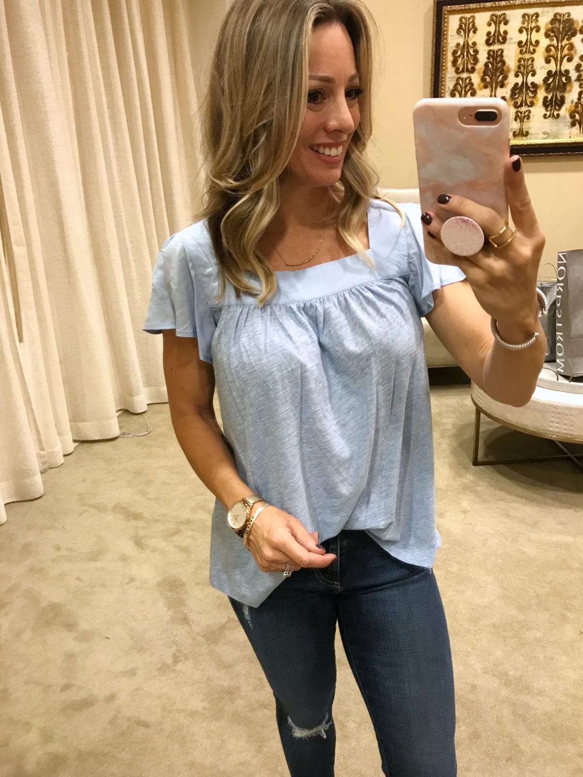 Nordstrom Anniversary Sale try-on flutter sleeve top