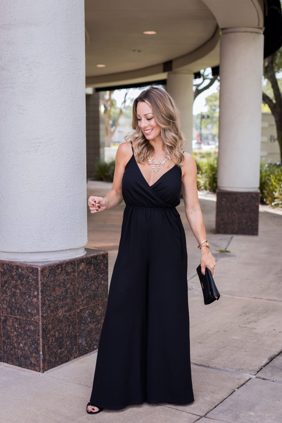 Black dressy clearance jumpsuit for wedding