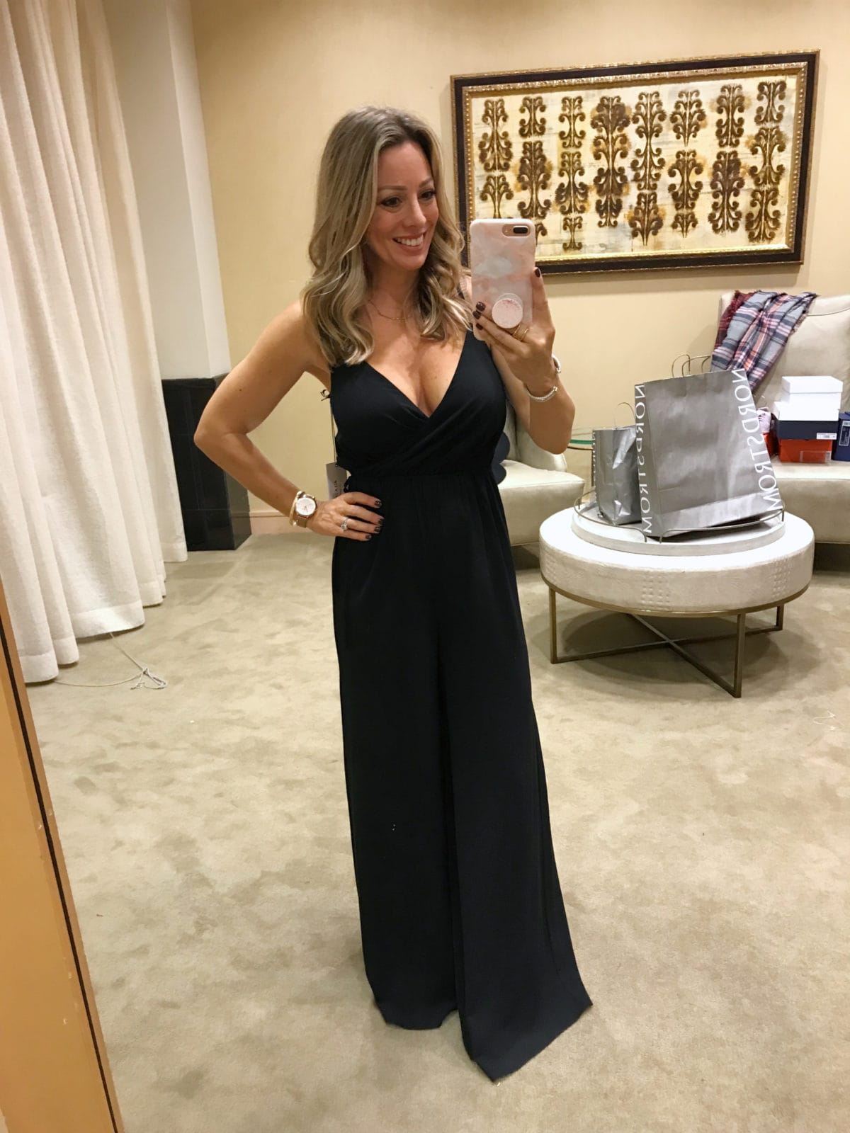 Nordstrom Anniversary Sale try-on black jumpsuit